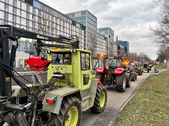 08.01.2024 Die Proteste der Landwirte legen die Karlsruher Innenstadt lahm.
