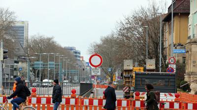 Baustelle in der Karlsruher Kriegsstraße