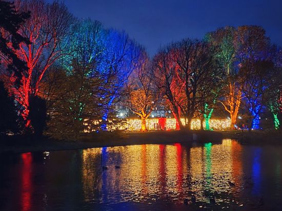 Der Christmas Garden verwandelt den Karlsruher Zoo mit angrenzendem Stadtgarten in den Abendstunden in ein Lichtermeer.