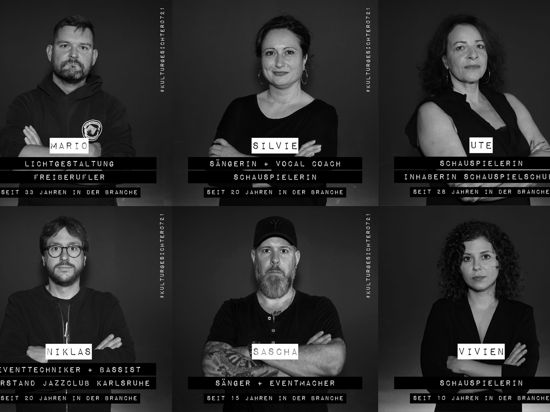Sechs Motive aus dem ersten Fotoshooting zur Internet-Initiative „Kulturgesichter0721“ im Oktober 2020