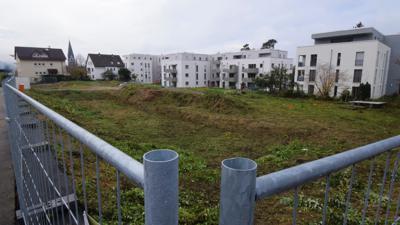 Blick auf die Baustelle der Alba-Wohnungsbaugenossenschaft in der Ettlinger Adolf-Kolping-Straße
