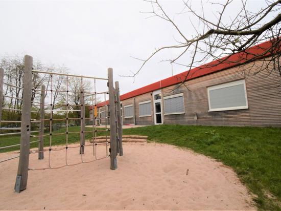 Bietet Platz für drei Gruppen: Im Container-Kindergarten im Horbachpark will die Stadt Ettlingen ein Betreuungsangebot für ukrainische Flüchtlinge einrichten.