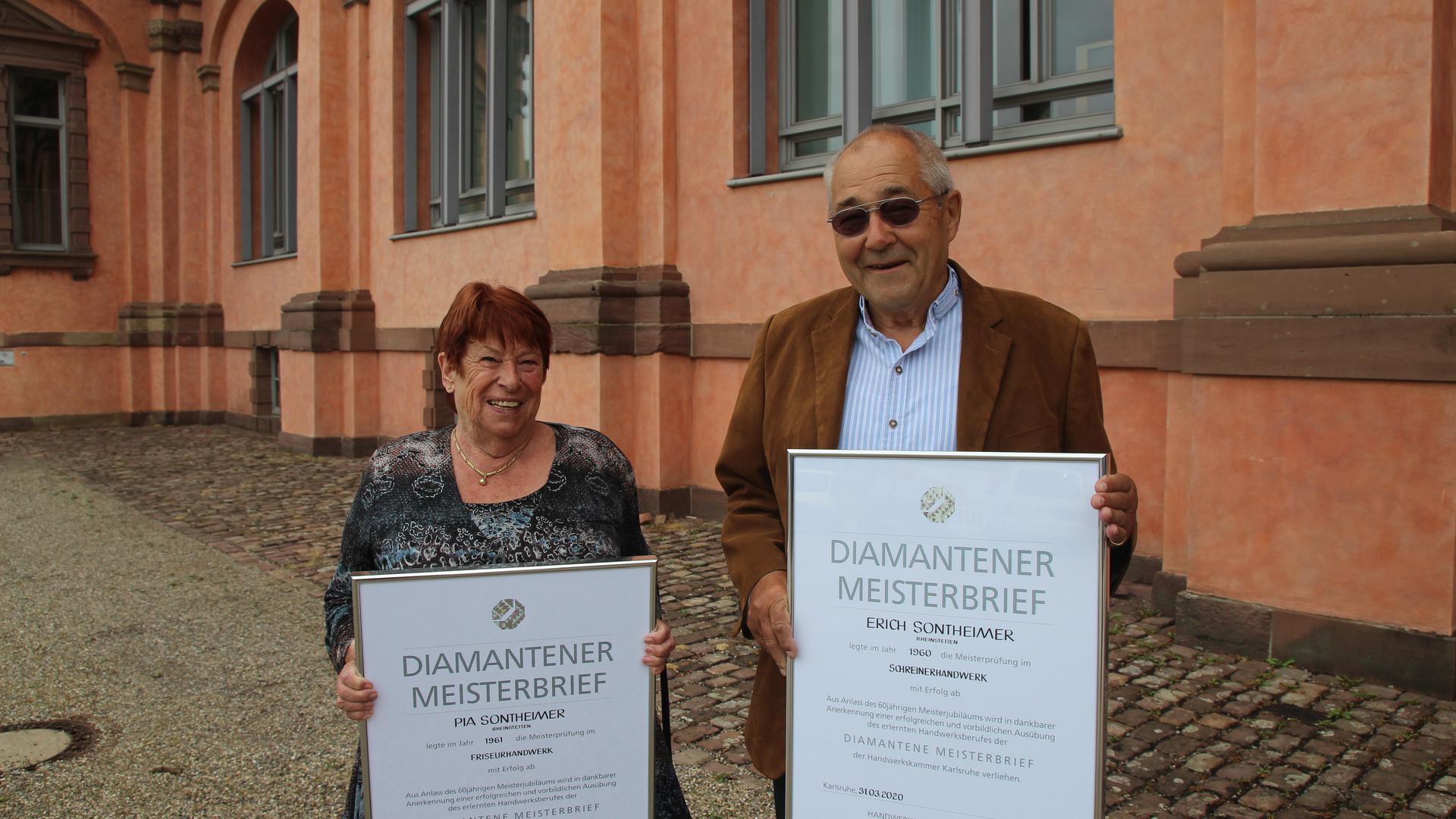 Gemeinschaftsleistung: Das Ehepaar Pia und Erich Sontheimer aus Rheinstetten hat 1960/61 gemeinsam auf die Meisterprüfungen gelernt.