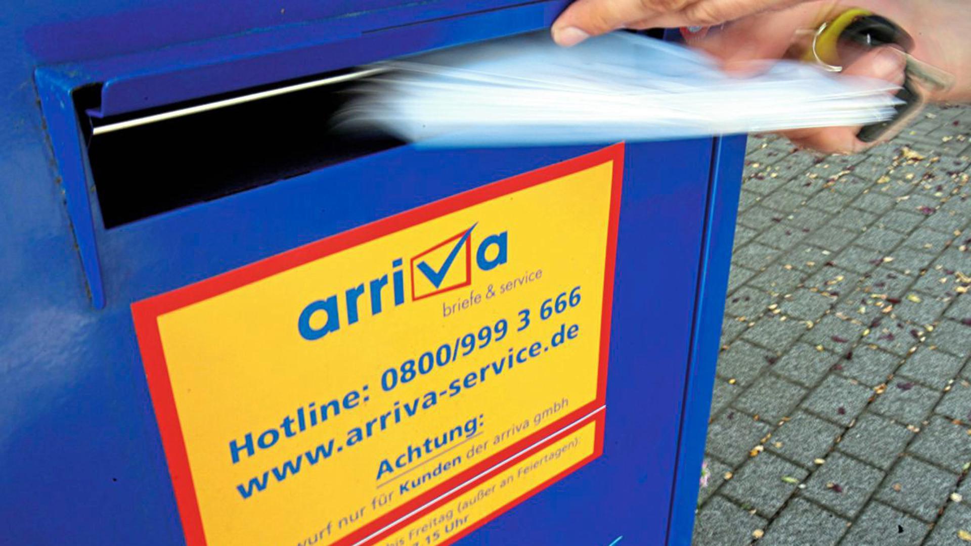 Auslaufmodell: Die blauen Briefkästen von arriva werden bald aus dem Stadtbild verschwinden. Der Postdienstleister verlässt Ettlingen Ende des Jahres.