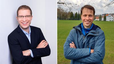 Zwei Kandidaten für die Bürgermeisterwahl in Waldbronn: Christian Stalf (links) und Sebastian Haag kämpfen um den Chefsessel im Rathaus.