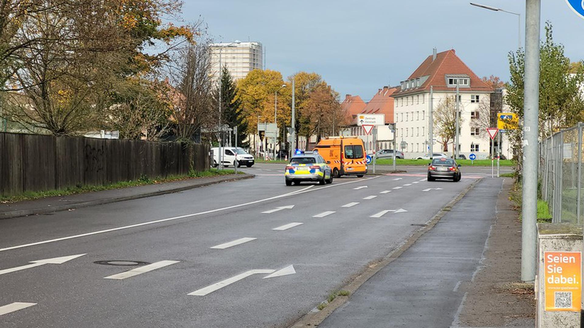 Freie Fahrt: Die Sperrungen, wie hier die der Stuttgarter Straße, wurden nach der Entschärfung der Bombe in Karlsruhe aufgehoben.