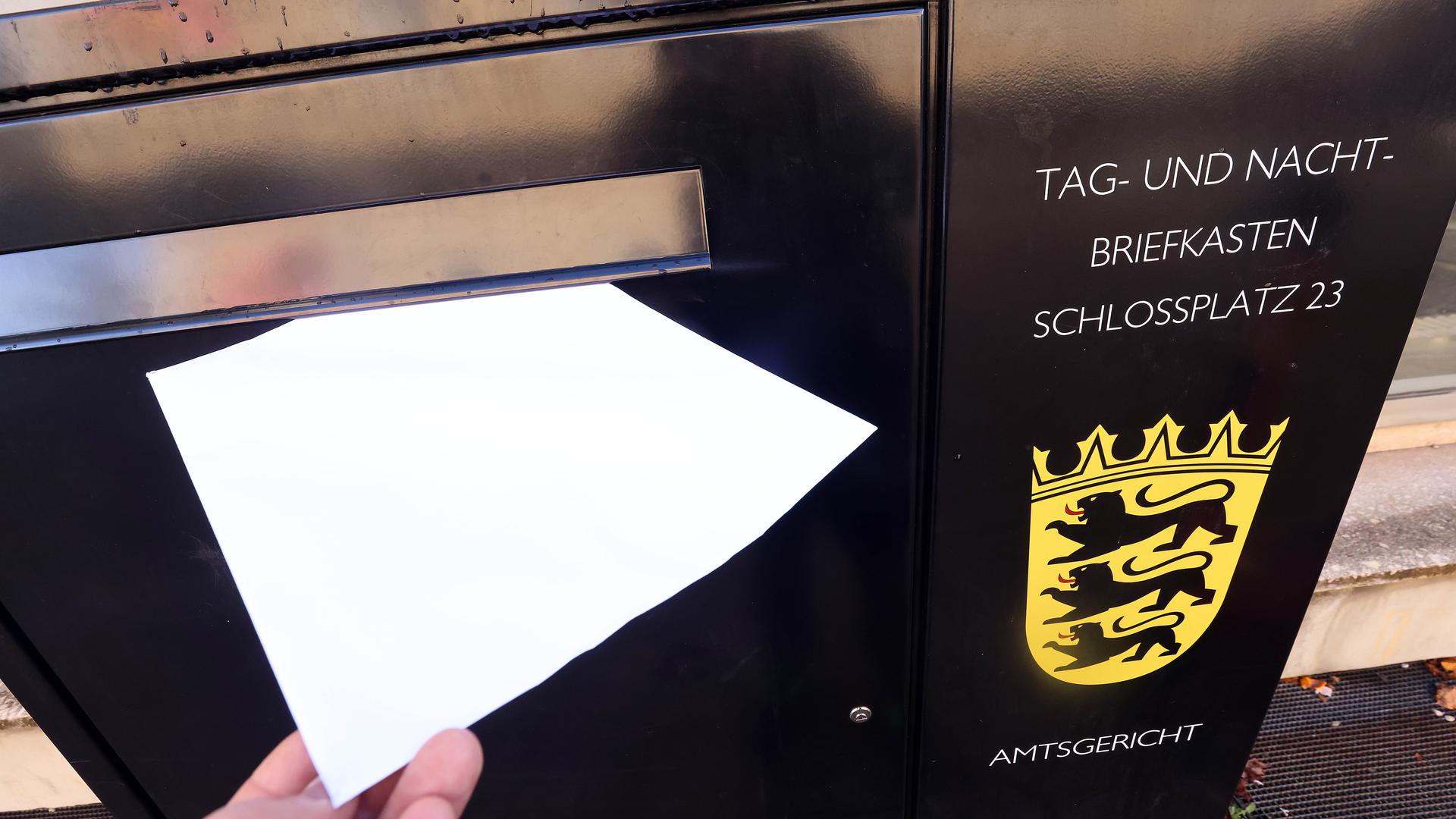 Briefkasten des Amtsgerichts Karlsruhe