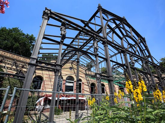 Das historische Eisengerippe im Botanischen Garten ist schon seit Jahren per Bauzaun abgetrennt. In diesem Jahr soll die Demontage beginnen, anschließend wird es restauriert. 