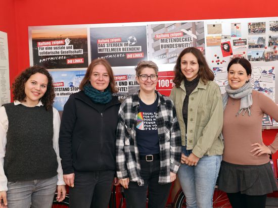 „Die Linke“ / Kommunalwahl / Foto: v.l.n.r.: Serena Schmidt, Anne Berghoff,  Franziska Buresch, Christina Zacharias,Tanja Kaufmann