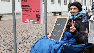 Mann im Hungerstreik
