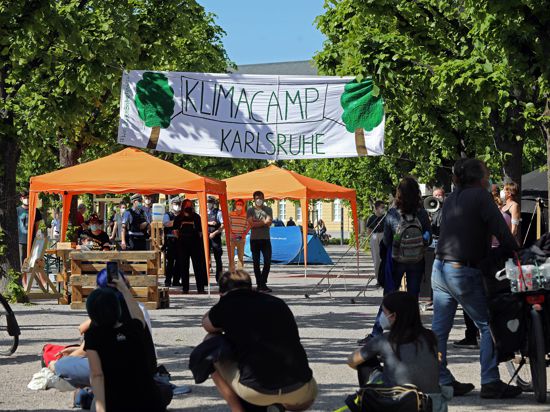 Klima-Camp auf dem Karlsruher Schlossplatz