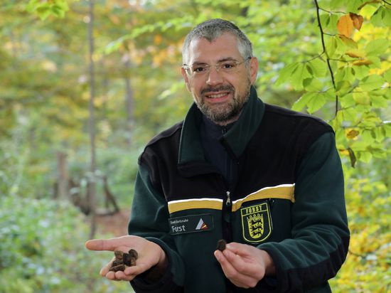 Der Wildtierbeauftragter Stefan Lenhard an seinem Arbeitsplatz in der Natur.