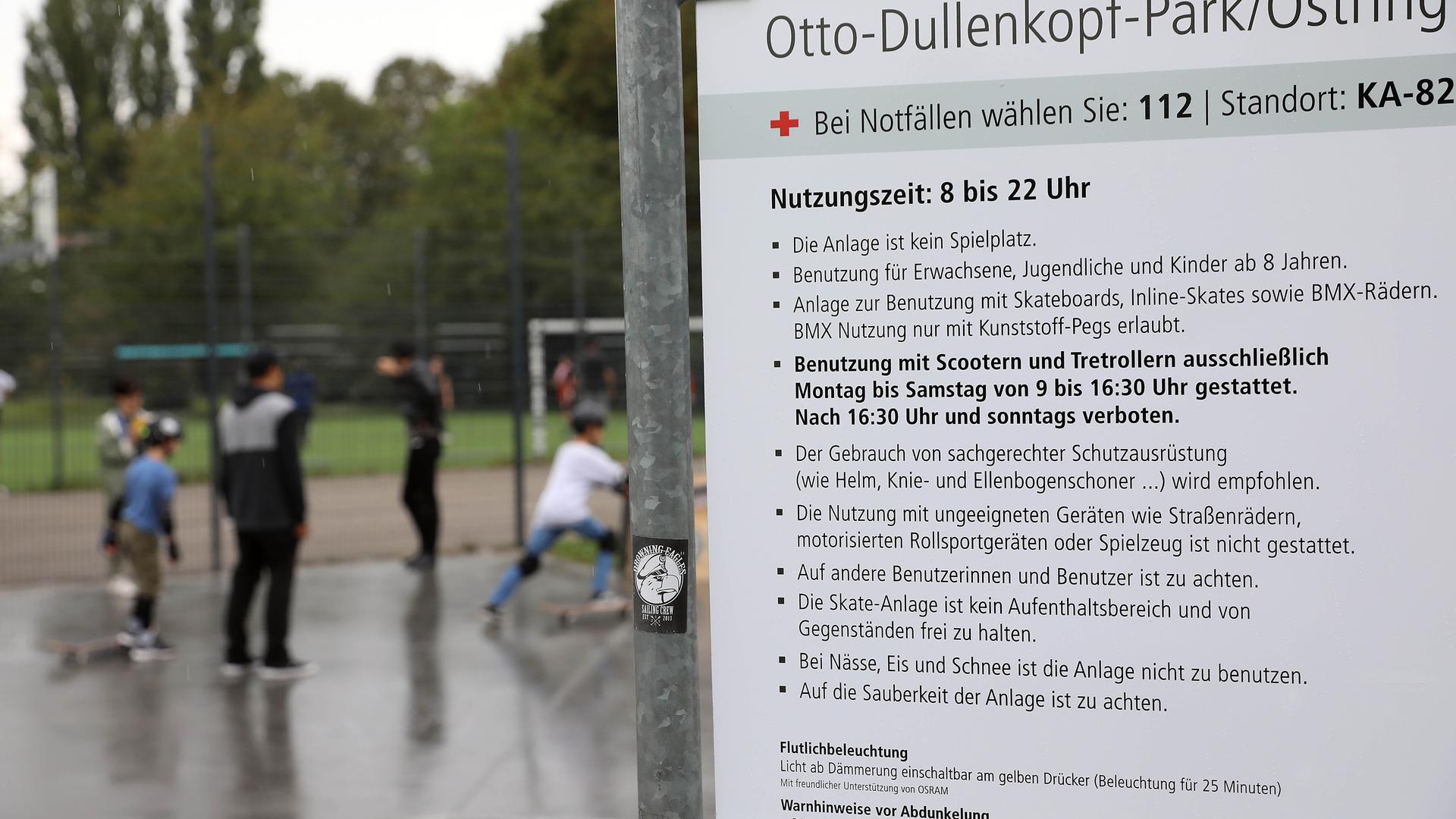 In der Skateranlage im Otto-Dullenkopf Park herrscht zu bestimmten Zeiten Rollerverbot.