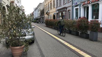 Anwohner und Gewerbetreibende beklagen, dass am Rand der südlichen Waldstraße kaum Platz für Fußgänger ist. Laufen sie aber in der Mitte, werden sie oft von zu schnellen Fahrradfahrern weggeklingelt.