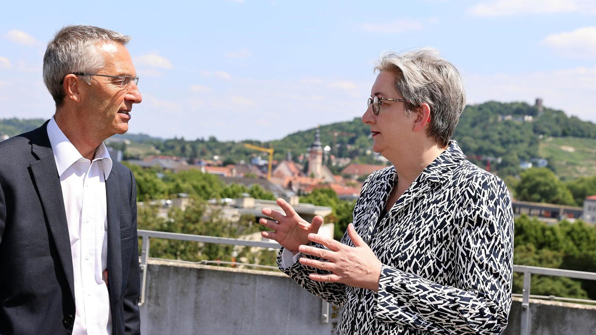 Sozialbürgermeister Martin Lenz mit Bundesbauministerin Klara Geywitz in Durlach