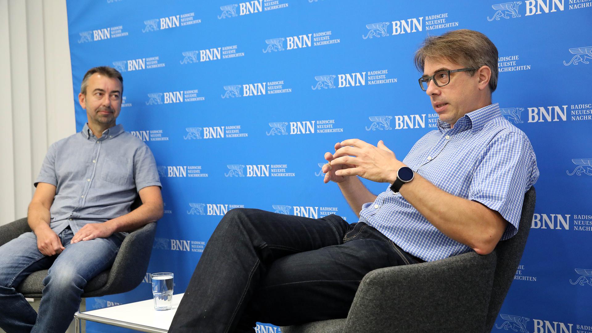 Peter Koch (links) und Matthias Zimmermann im BNN-Interview
