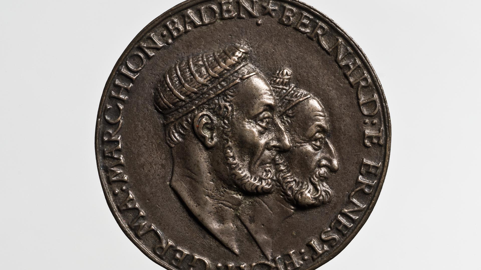 Eine Medaille aus dem Jahr 1533 zeigt die badischen Markgrafen Bernhard III. und Ernst in einem kurzen Moment der Versöhnung.