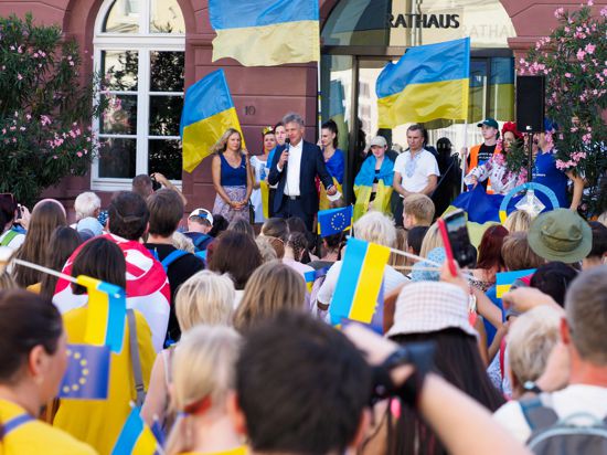 Ukraine Gedenkveranstaltung auf dem Marktplatz mit OB Mentrup