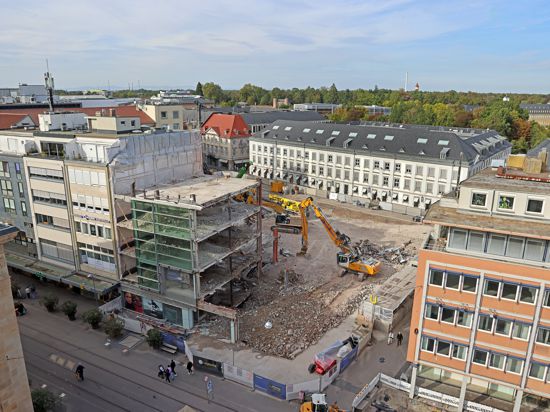 Baustelle Peek & Cloppenburg in der Kaiserstraße Karlsruhe.                       