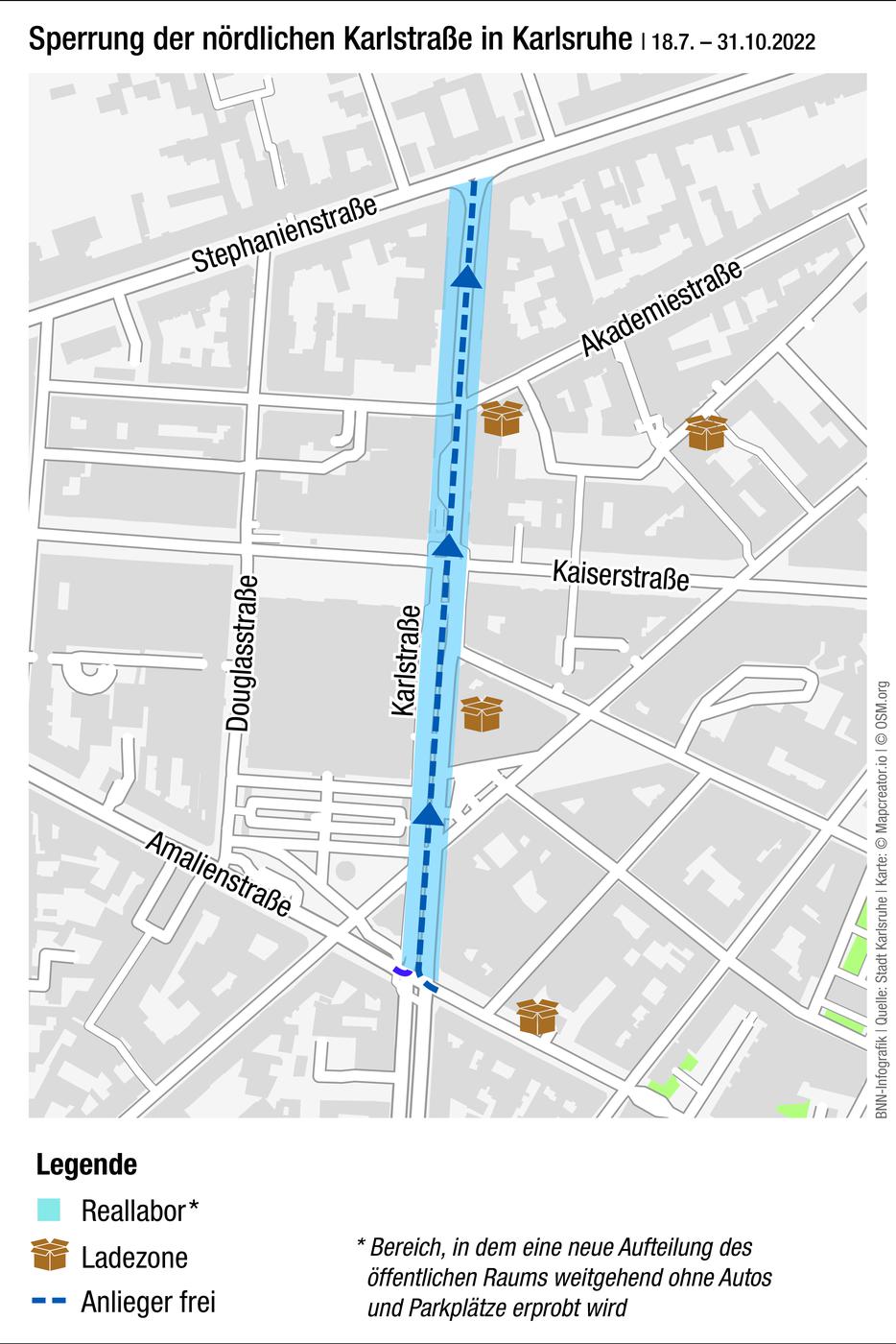 Am 18. Juli beginnt in der Karlstraße ein Verkehrsversuch – Radler und Fußgänger bekommen mehr Platz