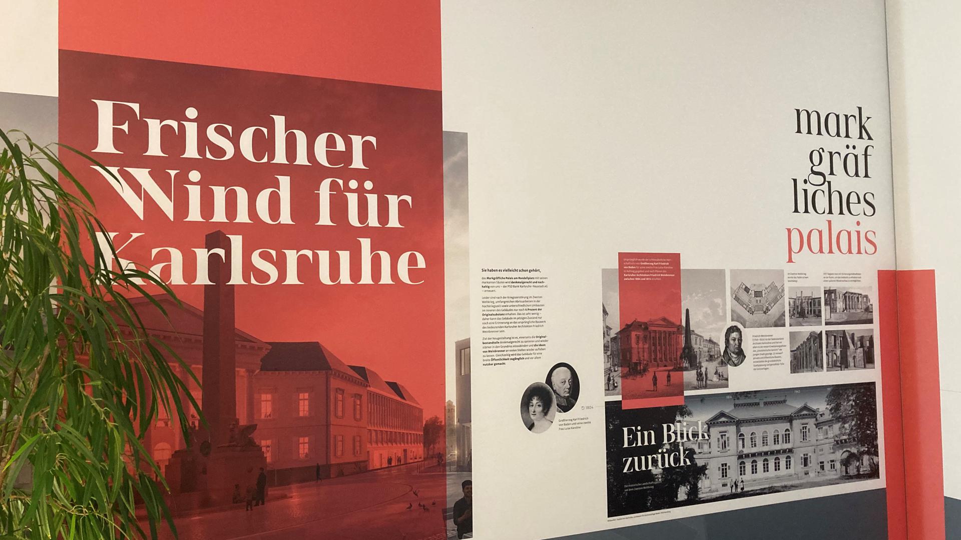 Blick in Ausstellung in der PSD Bank Karlsruhe.