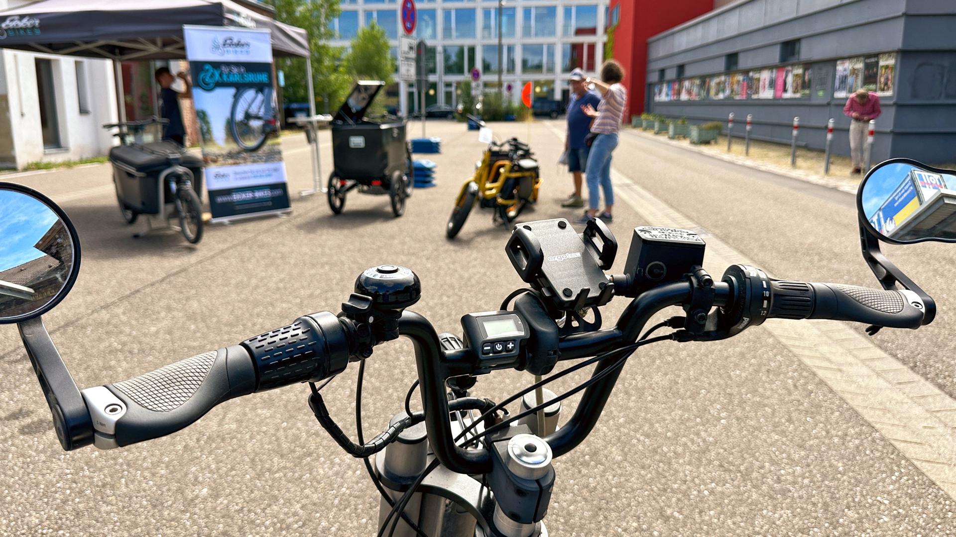 28.06.2023 Radreporter: Testparcours für gewerbliche Lastenräder Rückgabe Gewerbetreibender nach Lastenrad-Testphase