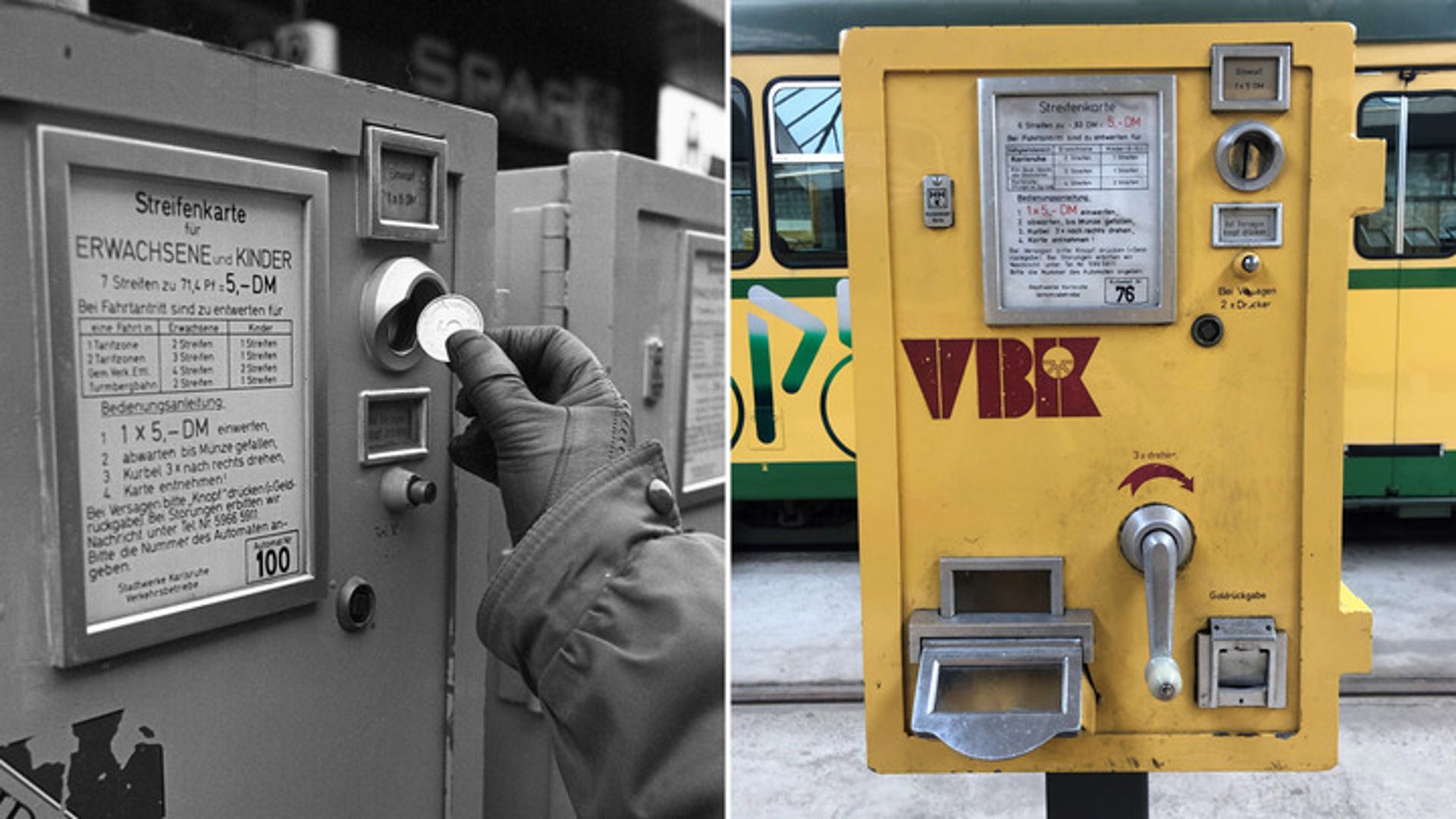Fahrkartenautomat mit Drehkurbel 