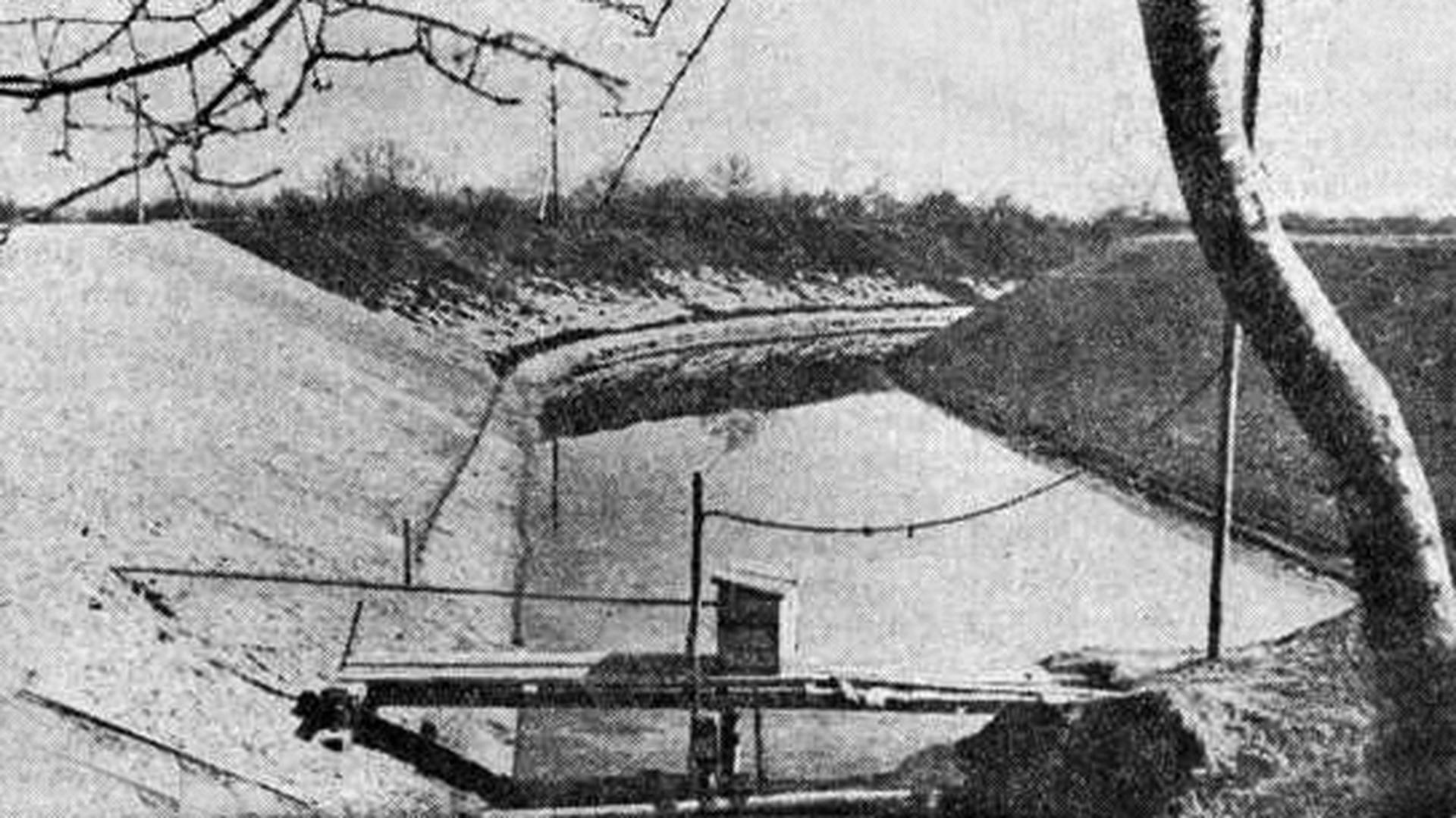 Mammutprojekt: Dieses Foto aus dem Jahr 1936 dokumentiert den Bau des Saalbachkanals im Zuge der Pfinz-Saalbach-Korrektion.