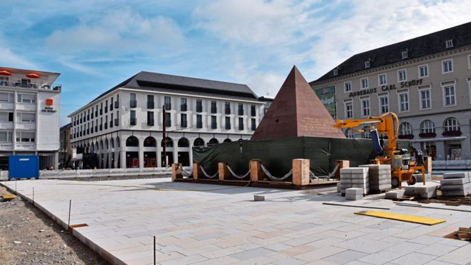 Der Karlsruher Marktplatz im August 2019