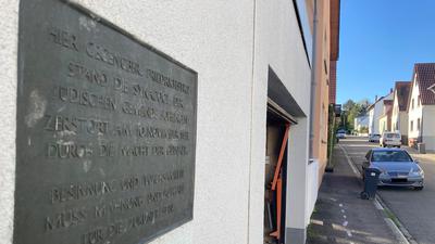 Gedenktafel für zerstörte Synagoge in Walzbachtal-Jöhlingen