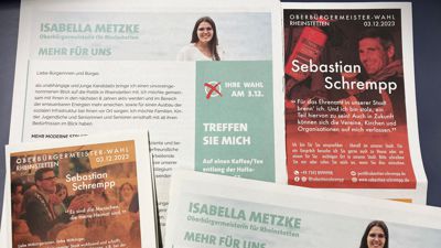 Wahlwerbung voin Isabella Metzke und Sebastian Schrempp aus dem Rheinstettener Amtsblatt