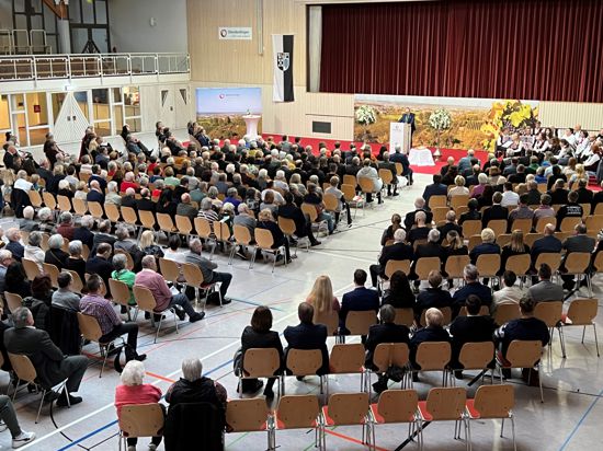 Rund 400 Gäste kommen zum Neujahrsempfang nach Oberderdingen. In seiner Neujahrsansprache spricht Bürgermeister Thomas Nowitzki über die Pläne der frisch gegründeten Stadt.