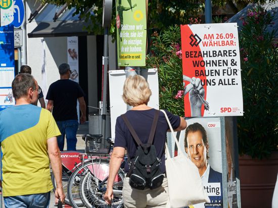 Wahlplakate Bundestagswahl. Grüne, SPD, CDU