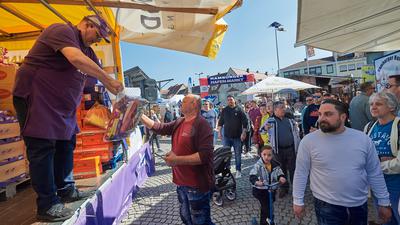 Eine Attraktion beim Frühlingsfest war der Hamburger Hafenmarkt am Kübelmarkt.