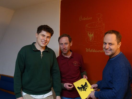 Jannis Schlindwein, Johannes Durst und Alexander Hiller vom Vorstand der Heidelser Melkkiwwlreider. 