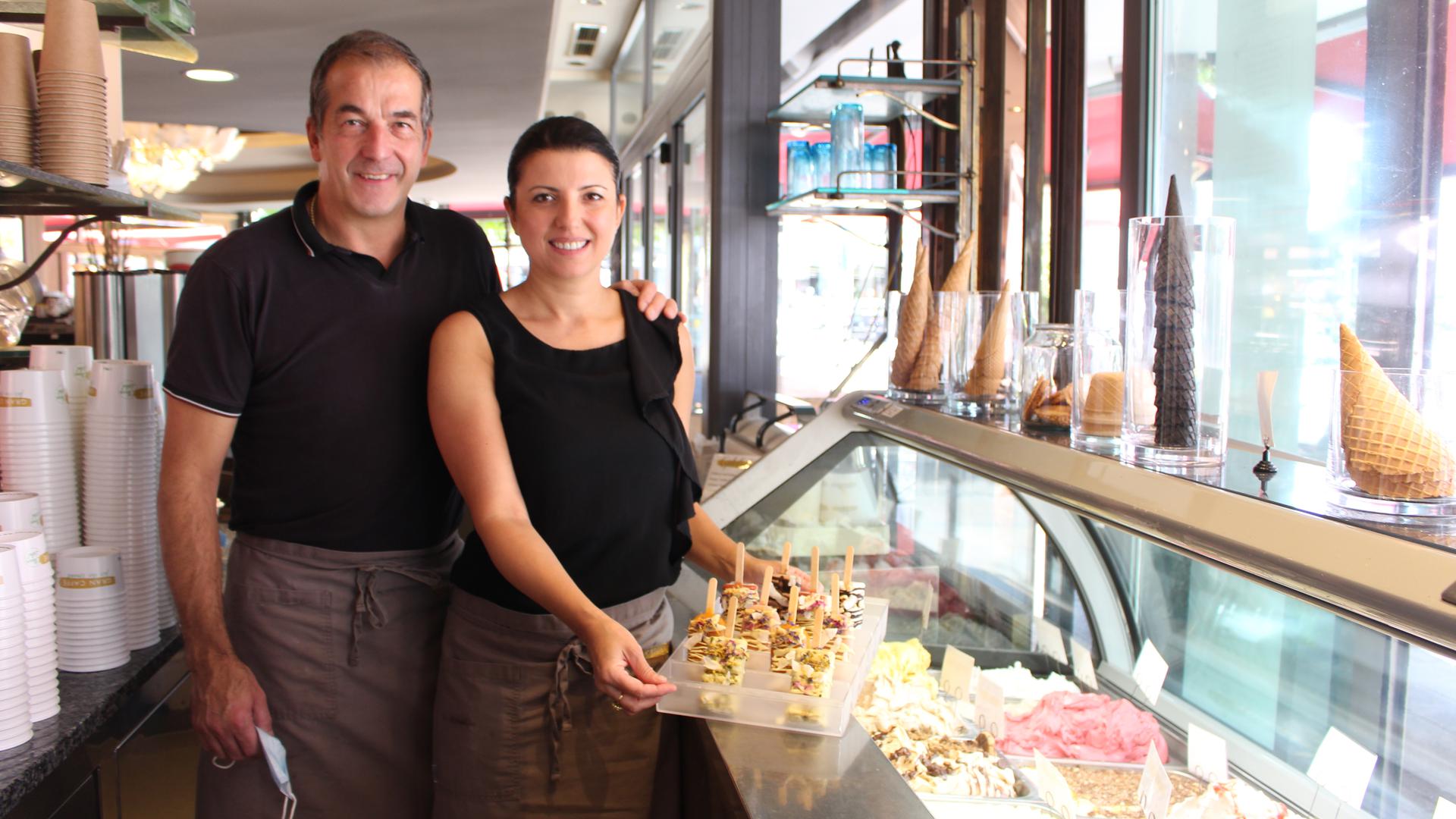 Luana Salvador und Ruggero Vizzotto (Inhaber von Gran Caffé in Bruchsal).