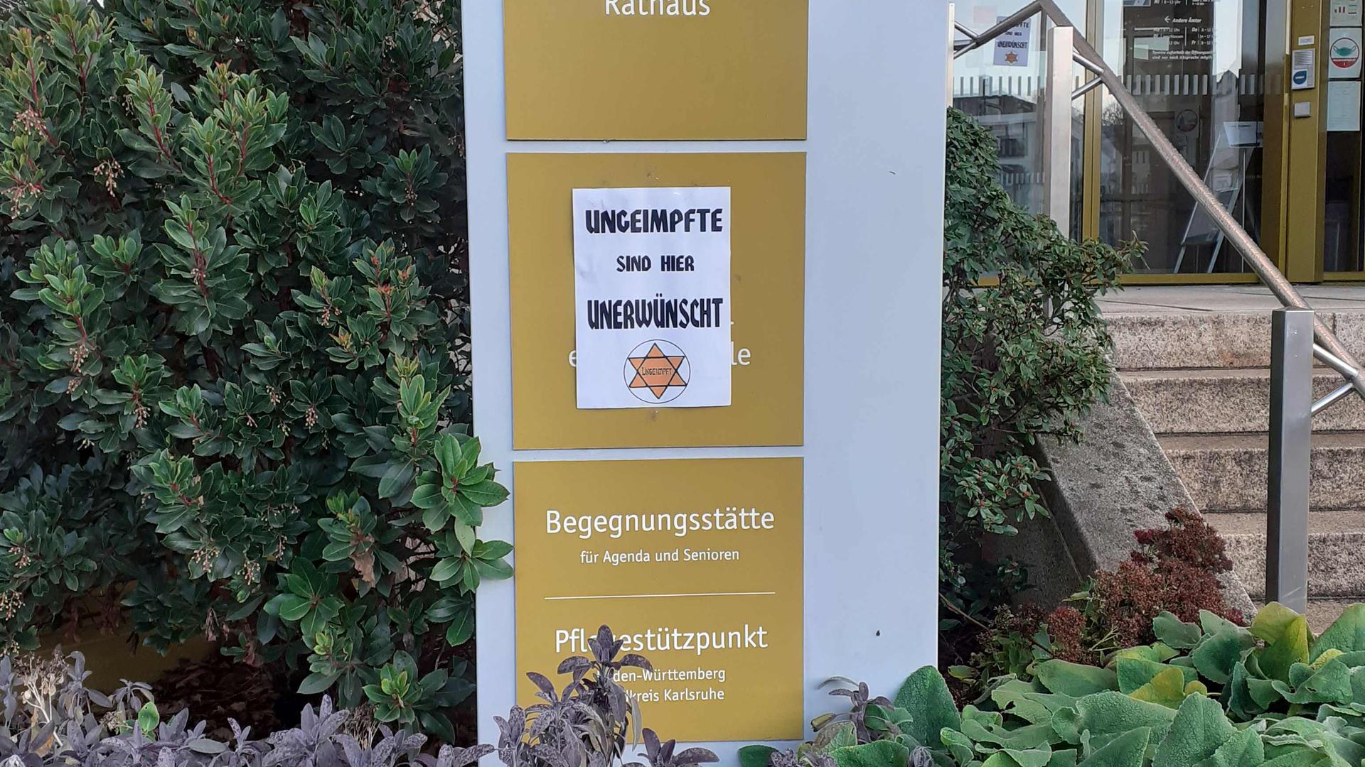 Zettel mit „Judensternen“ in Bruchsal