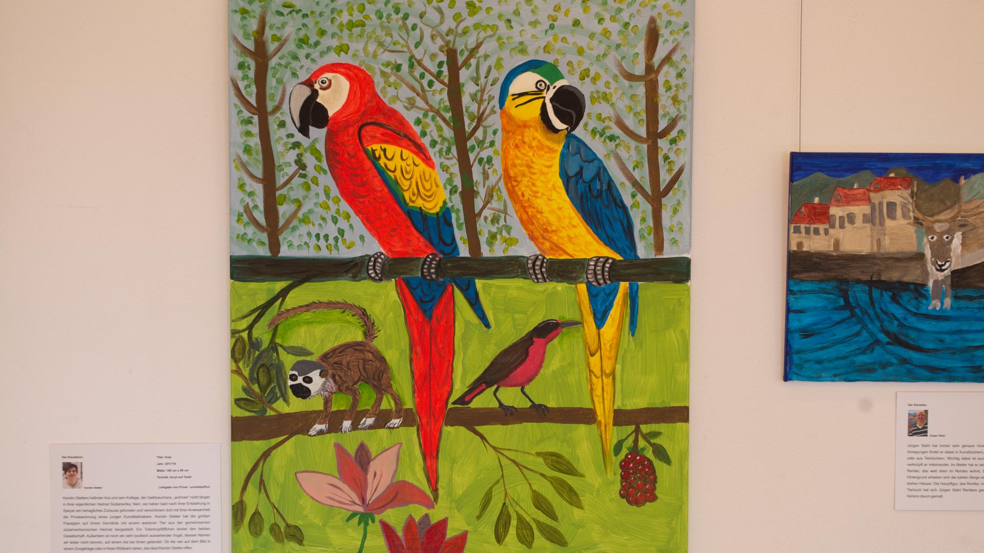Vögel sind ein beliebtes Motiv der Inklusiven Ausstellung im Schloss Bruchsal