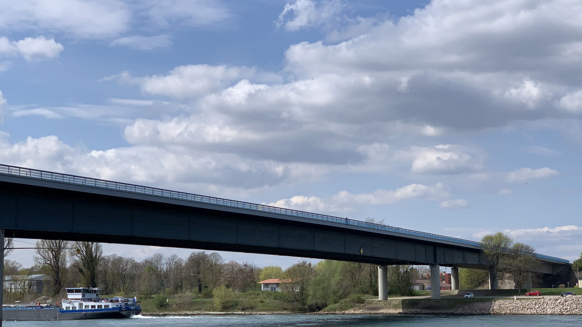 Die Rudolf-von-Habsburg-Brücke nach Germersheim: Nach nur dreijähriger Bauzeit
wurde die Konstruktion vor 50 Jahren eingeweiht.