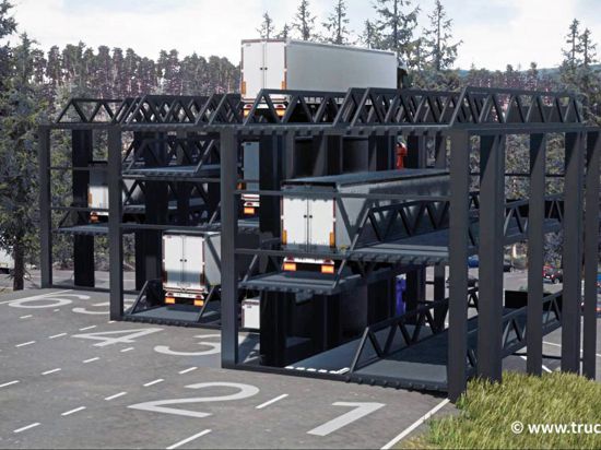 Das Bruchsaler Softwareunternehmen Abona hat einen "TruckTower" entwickelt, um dem Stellplatzmangel der Lkw entgegenzuwirken.
