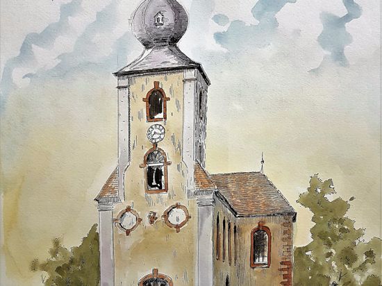 Postkartenmotiv einer Kirche