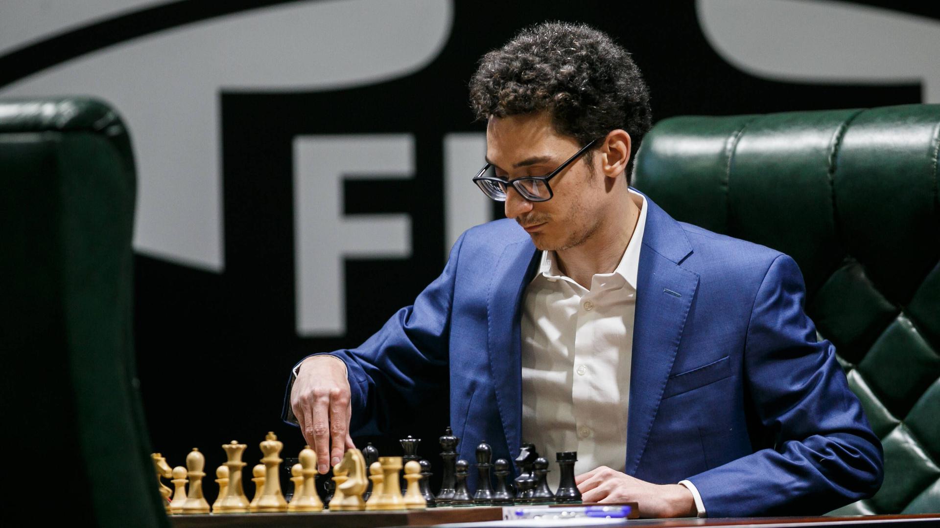 YEKATERINBURG, RUSSIA - MARCH 17, 2020: Chess player Fabiano Caruana of the USA during the 2020 FIDE Candidates chess tournament at the Hyatt Regency Ekaterinburg Hotel. The event is to determine who will challenge Magnus Carlsen for the title of the World Chess Champion. The event is held behind closed doors due to the coronavirus pandemic. Alexei Kolchin/TASS PUBLICATIONxINxGERxAUTxONLY TS0D282F