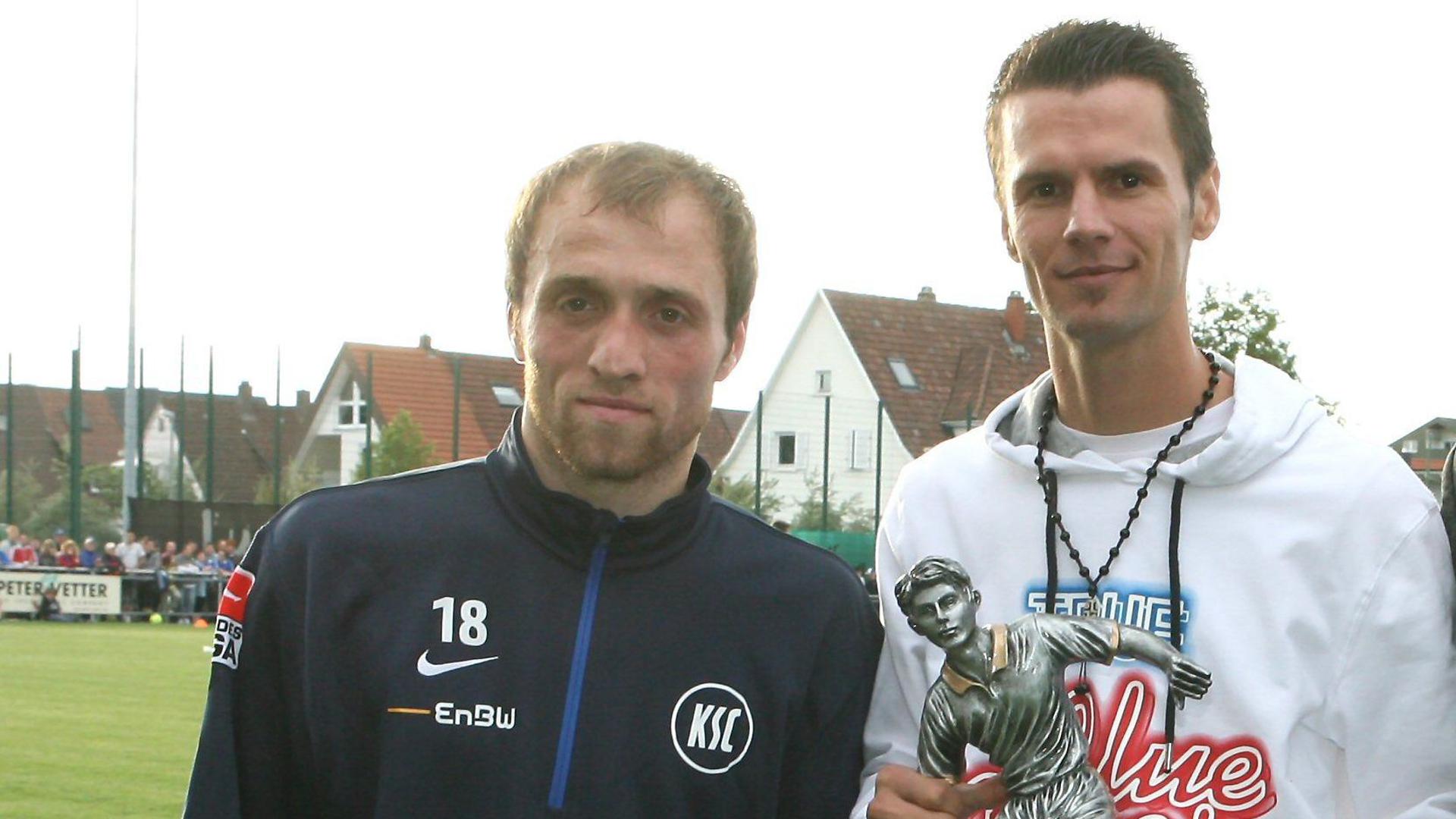 Alexander Iaschvili (links) und Isa Hacalar mit BNN/ABB-Torjäger-Cup