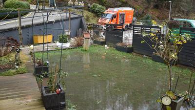 Überflutung in Baden-Baden-Neuweier.