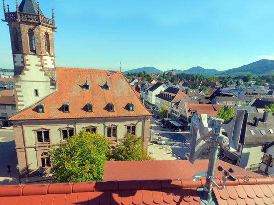 17 Sirenen gibt es im Stadtgebiet Bühl. Eine steht auf dem Dach des Rathauses II. 