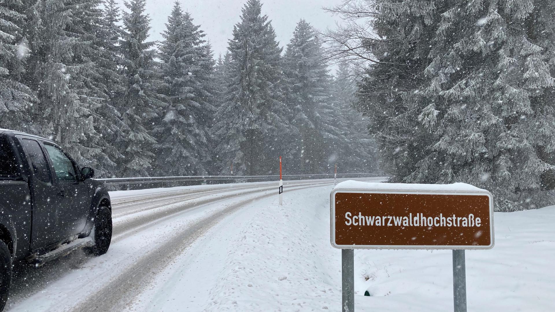 Schwarzwaldhochstraße im Schnee