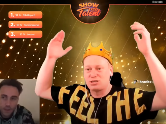 King Knossi und Clueso beim Livestream von „Show your Talent“