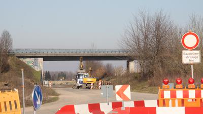 Die südliche Baustellengrenze der B3 neu bei Müllhofen