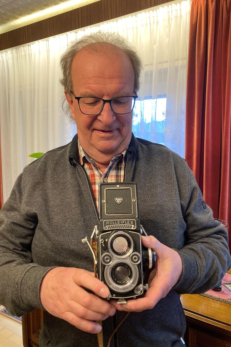 Mit der Rolleiflex: Alois Huck hat mit der legendären Kamera viele Bilder gemacht.