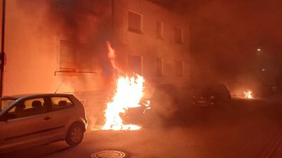 brennendes Auto in Gaggenau